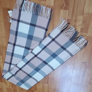 Pretty Persuasions Pink Plaid Oversized Scarf